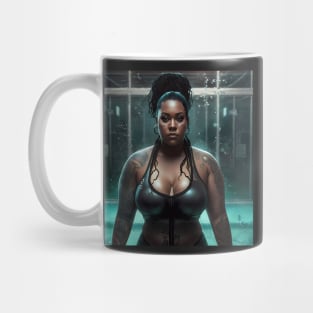 Summer Vibes, Curvy Summer, Beautiful Superwoman, Swimmer Athlete. Female are strong. Sticker Mug